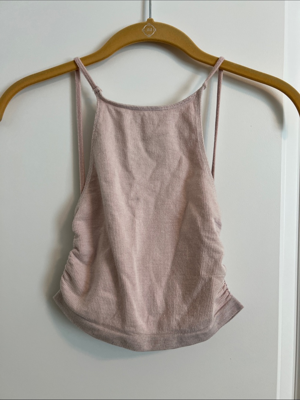 Out From Under Urban Outfitters XS Blush Pink Ribbed Open Back Cropped Tank Top